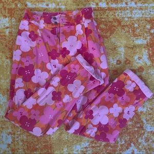 Lucy & Yak pink & orange floral tapered jeans